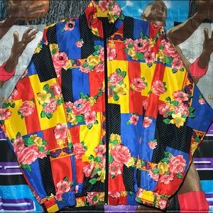 Vintage sill color block windbreaker jacket